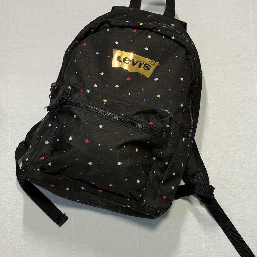 Levi's Black Backpack with Multicolor Star Print